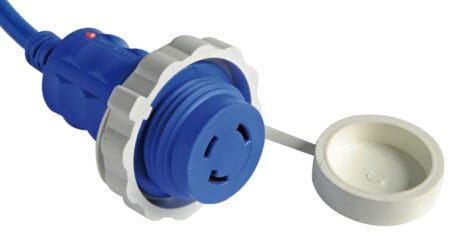 Pre-mounted cap + cable white 15 m 16 A / كيبل
