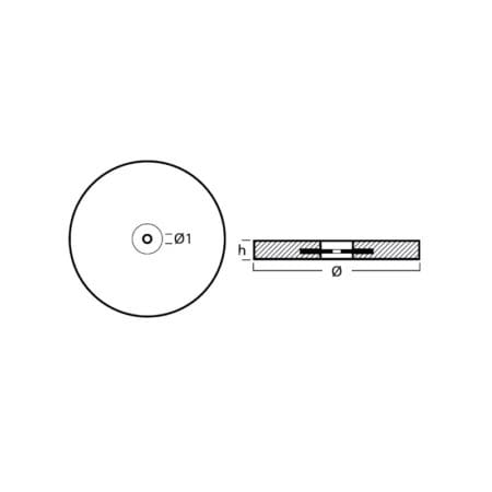 FLANGIA IN ZINCO - Ø200 - H 32 - CON INSERTO FORATO Ø16,5 / زنك انود
