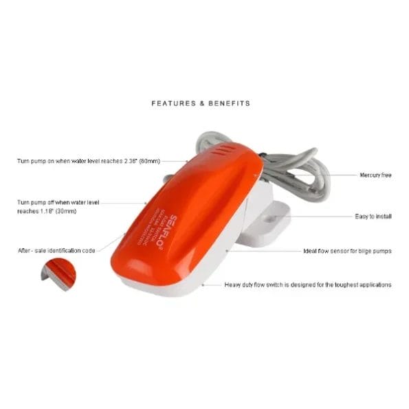 float switch 02Series 12v, Max. Amp.18A سويتش