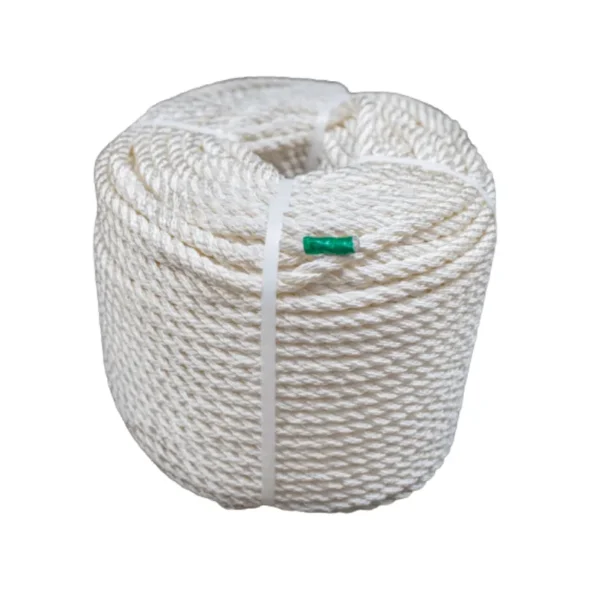 حبل ملطى 3 خطRope M/F white 12mm*100yard