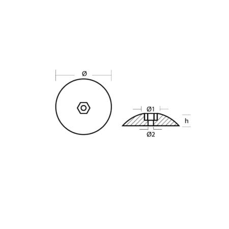 زنك انود R3 RUDDER ZINC 3 3/4″ DIA * 1/2″