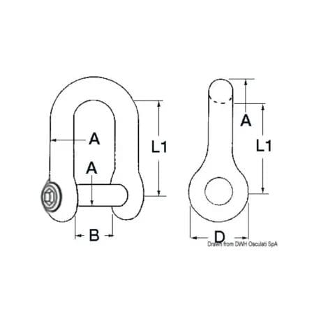 12-mm S.S. anchor shackle (Blister 1 pcs) شكل