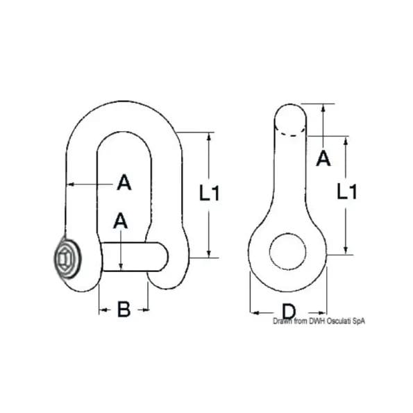12-mm S.S. anchor shackle (Blister 1 pcs) شكل