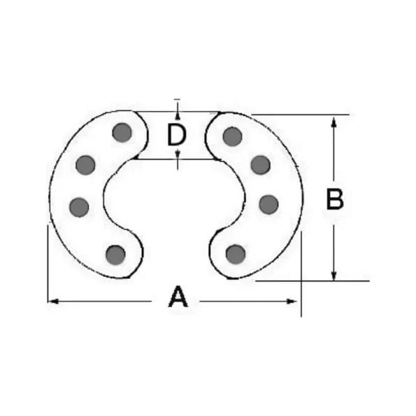 8-pin SS connecting link, 12mm رابط