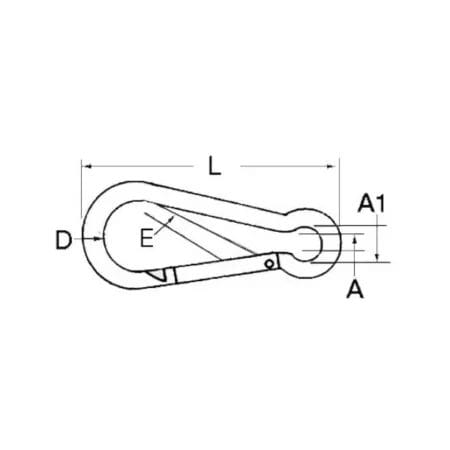 Carabiner hook AISI 316 4 mm خطاف