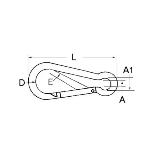 Carabiner hook AISI 316 4 mm خطاف