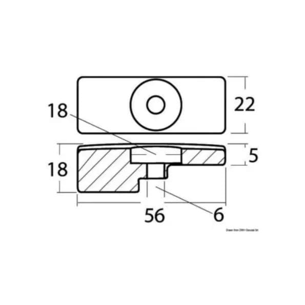 plate anode SUZUKI 4st.60/140HP انود