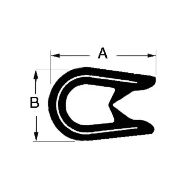 Semi-flexible reinforced white PVC profile 1.5x4mm فندر
