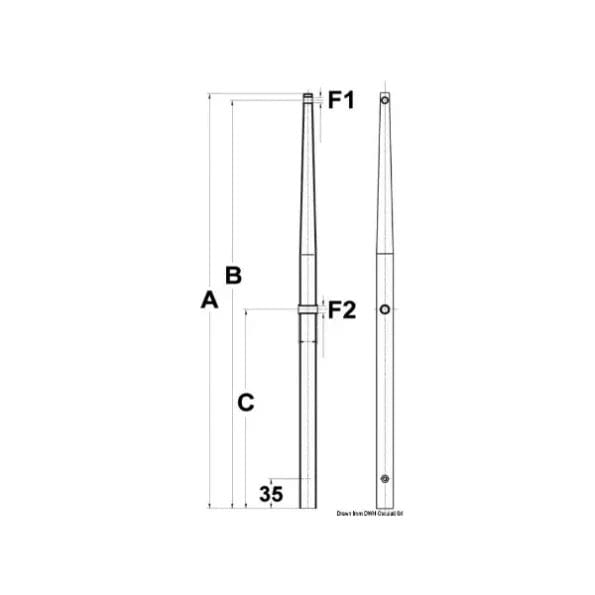 Stanchion for female base AISI316 710 mm دعامة