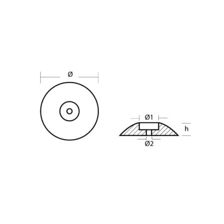 زنك انود دائري DISC ANODE SINGLE 140MM