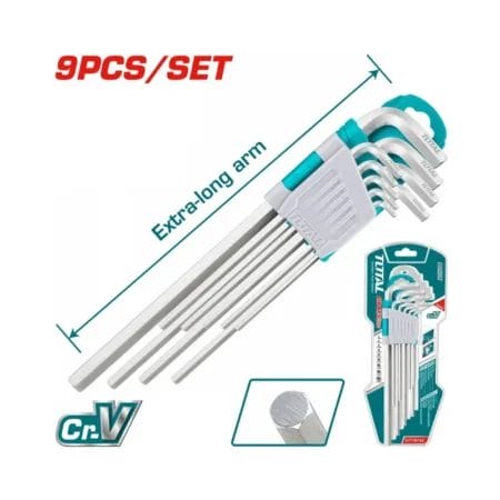 طقم النكي TOTAL توتال 1.5mm-10mm 9pcs مسد س طويل