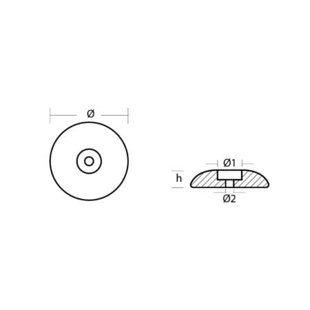 نك انود دائري DISC ANODE SINGLE 110MM HEAVY