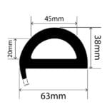 فندر Rubber63mm×38mm Black D Fender