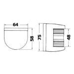نور-ملاحة-الصحاري-12-فولت-utility-77-blackwhite-225°-bow-navigation-light