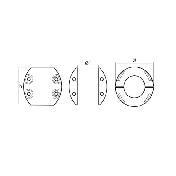 زنك انود Shaft anode USA type Ø 152,4mm