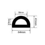فندر Rubber 60mm×30mm Black B Fender